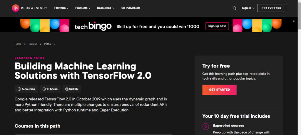 Best TensorFlow Course, The Best Training on Nvidia for Learning Paths, Building Machine Learning Solutions with TensorFlow 2.0