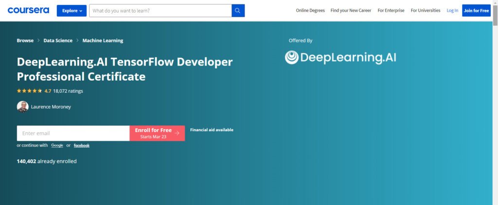 Best TensorFlow Course, DeepLearning.AI TensorFlow Developer Professional Certificate, The Best Nvidia Lessons to Get a Professional Certificate