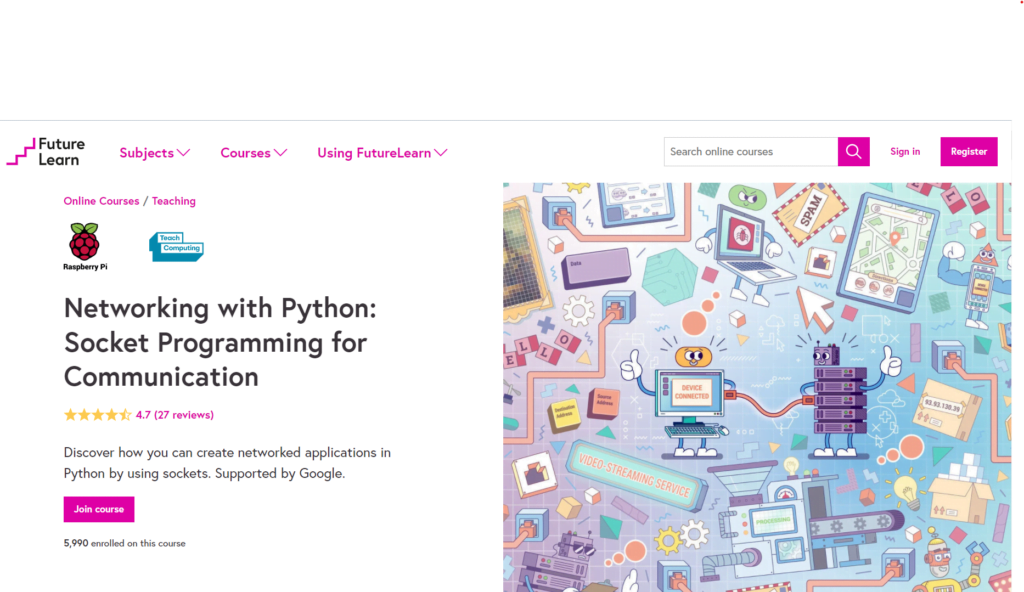 Future Learn - Networking with Python: Socket Programming for Communication course page