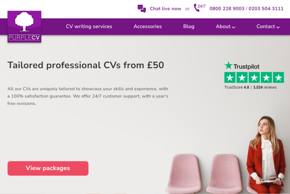 Purple CV Home page image